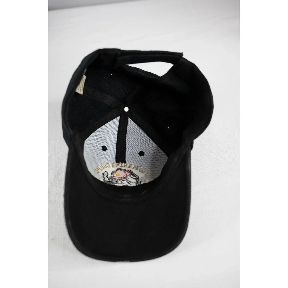 Rapid Dominance USMC Hat Mens OSFA Black Good Once a Marine Bulldog Baseball Cap